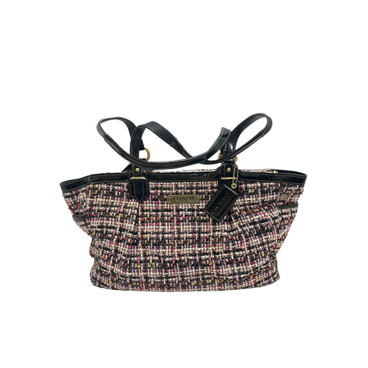 Tote Designer By Coach In Pink & White, Size:Medium