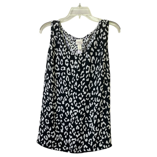 Top Sleeveless By Chicos In Black & White, Size:L