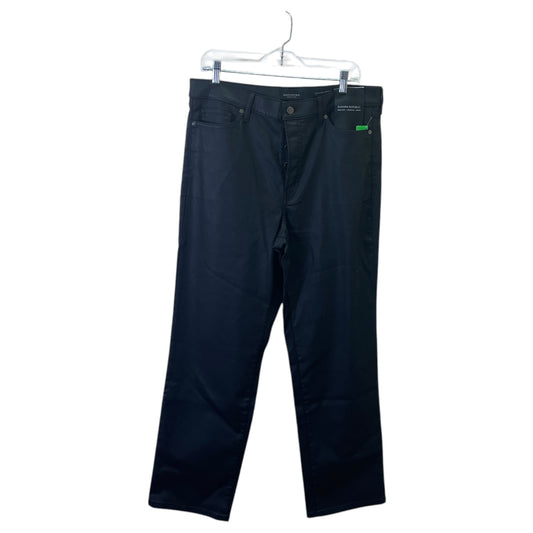 Jeans Straight By Banana Republic In Black Denim, Size:12
