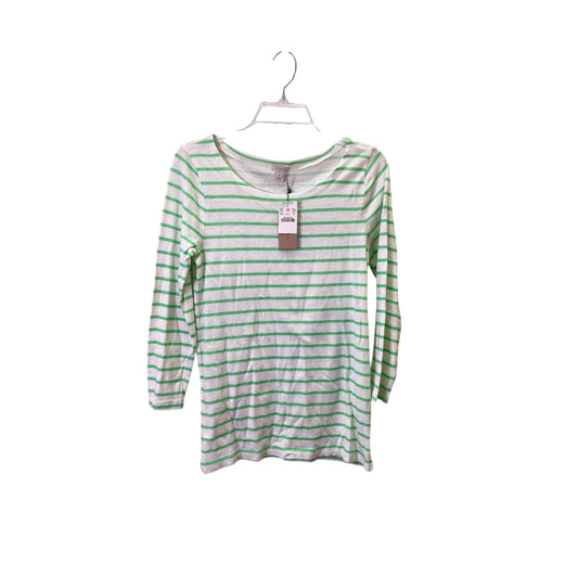 Top 3/4 Sleeve Basic By J. Crew In Green, Size:S