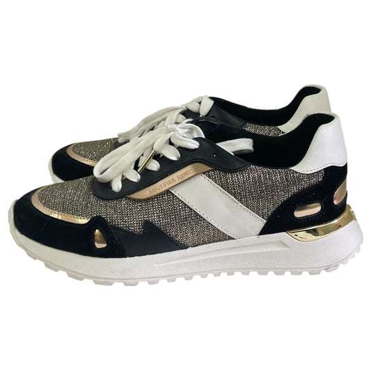 Shoes Sneakers By Michael By Michael Kors In Black & Gold, Size:7.5
