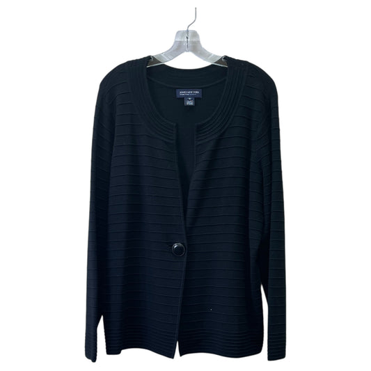 Sweater Cardigan By Jones New York In Black, Size:1X