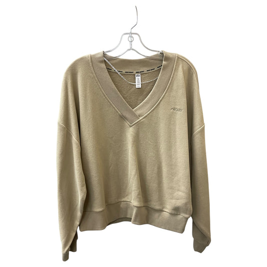 Athletic Top Ls Collar By Dkny In Tan, Size:M