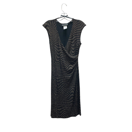 Dress Party Midi By Connected Apparel In Black & Gold, Size:6