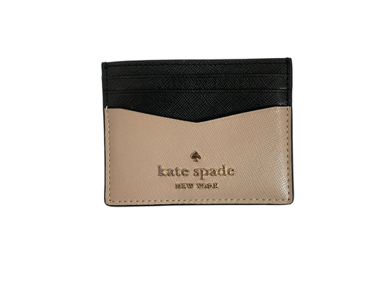 Id/Card Holder Designer By Kate Spade In Black & Pink