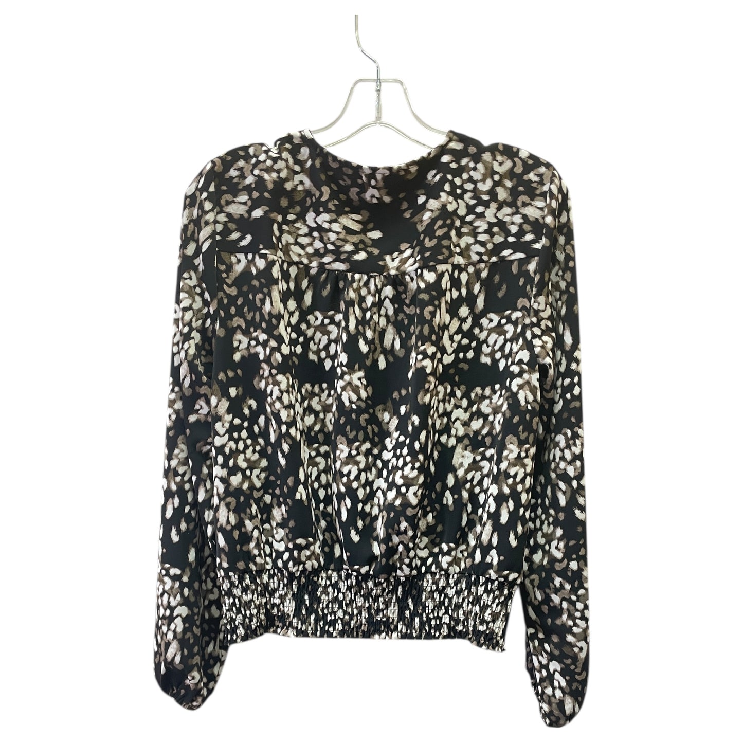 Blouse Ls By Nine West In Black & Grey, Size:M
