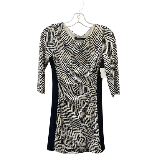 Dress Work By Lauren By Ralph Lauren In Blue & White, Size:2P