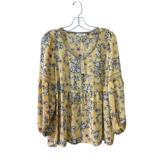 Top 3/4 Sleeve By Max Studio In Yellow, Size:M