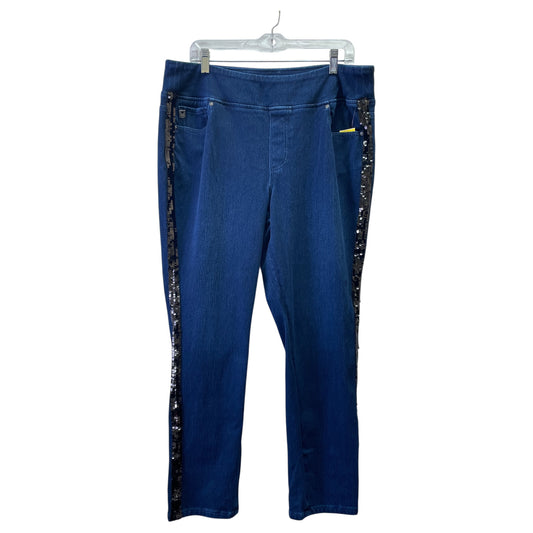 Jeans Straight By Belle By Kim Gravel In Blue, Size:18