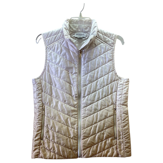 Vest Puffer & Quilted By Peck And Peck In Cream, Size:S