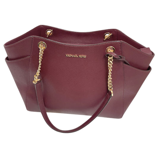 Handbag Designer By Michael Kors In Maroon, Size:Medium