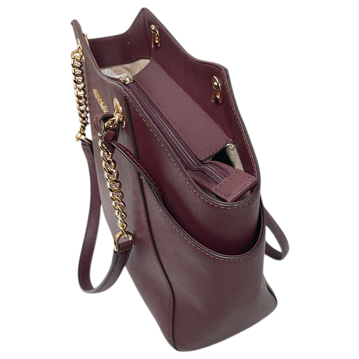 Handbag Designer By Michael Kors In Maroon, Size:Medium