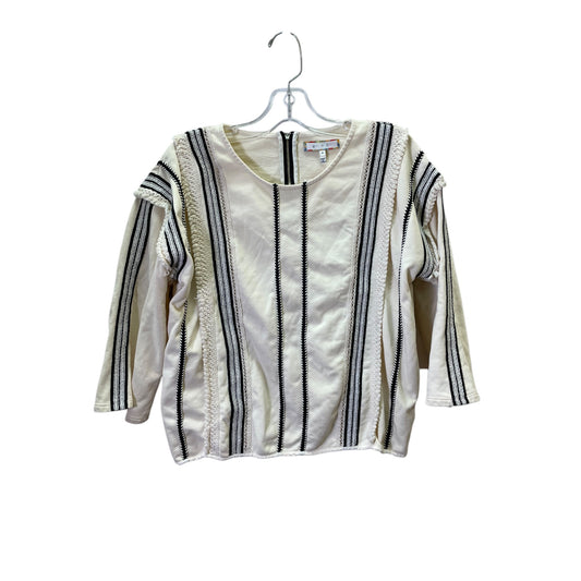 Top 3/4 Sleeve By Eri + Ali In Black & Cream, Size:M