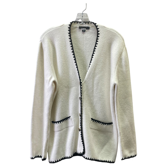 Sweater Cardigan By Ann Taylor In White, Size:L