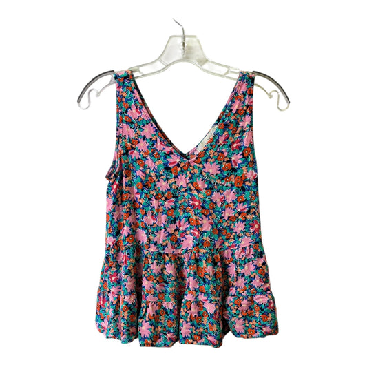 Top Sleeveless By Loft In Floral Print, Size:S