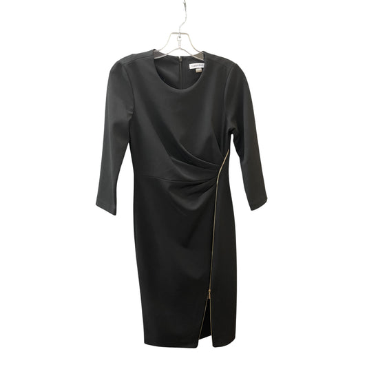 Dress Party Midi By Calvin Klein In Black & Gold, Size:S