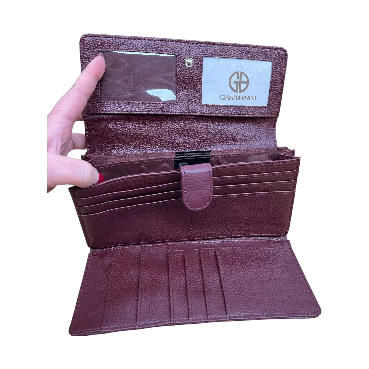 Wallet Leather By Giani Bernini In Maroon, Size:Large