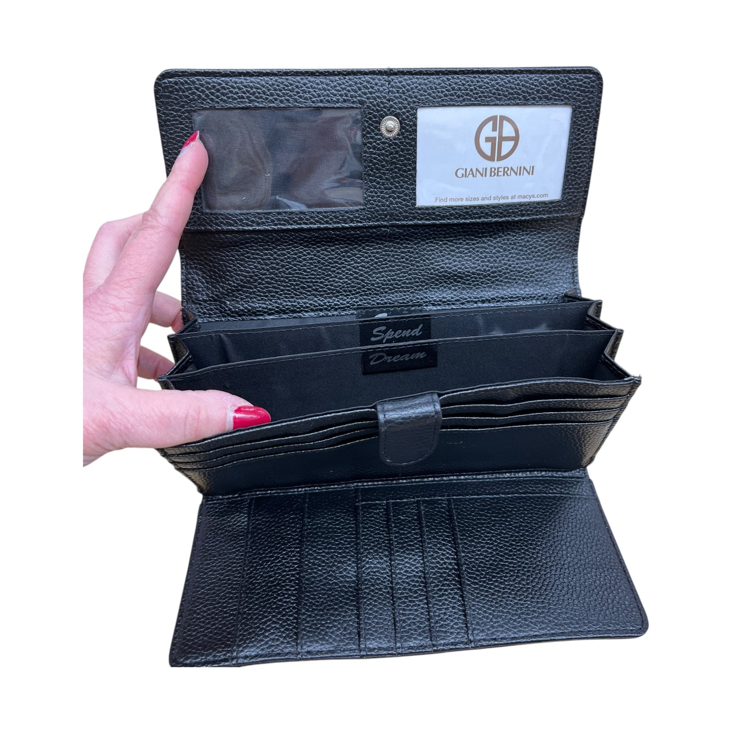 Wallet Leather By Giani Bernini In Black, Size:Large