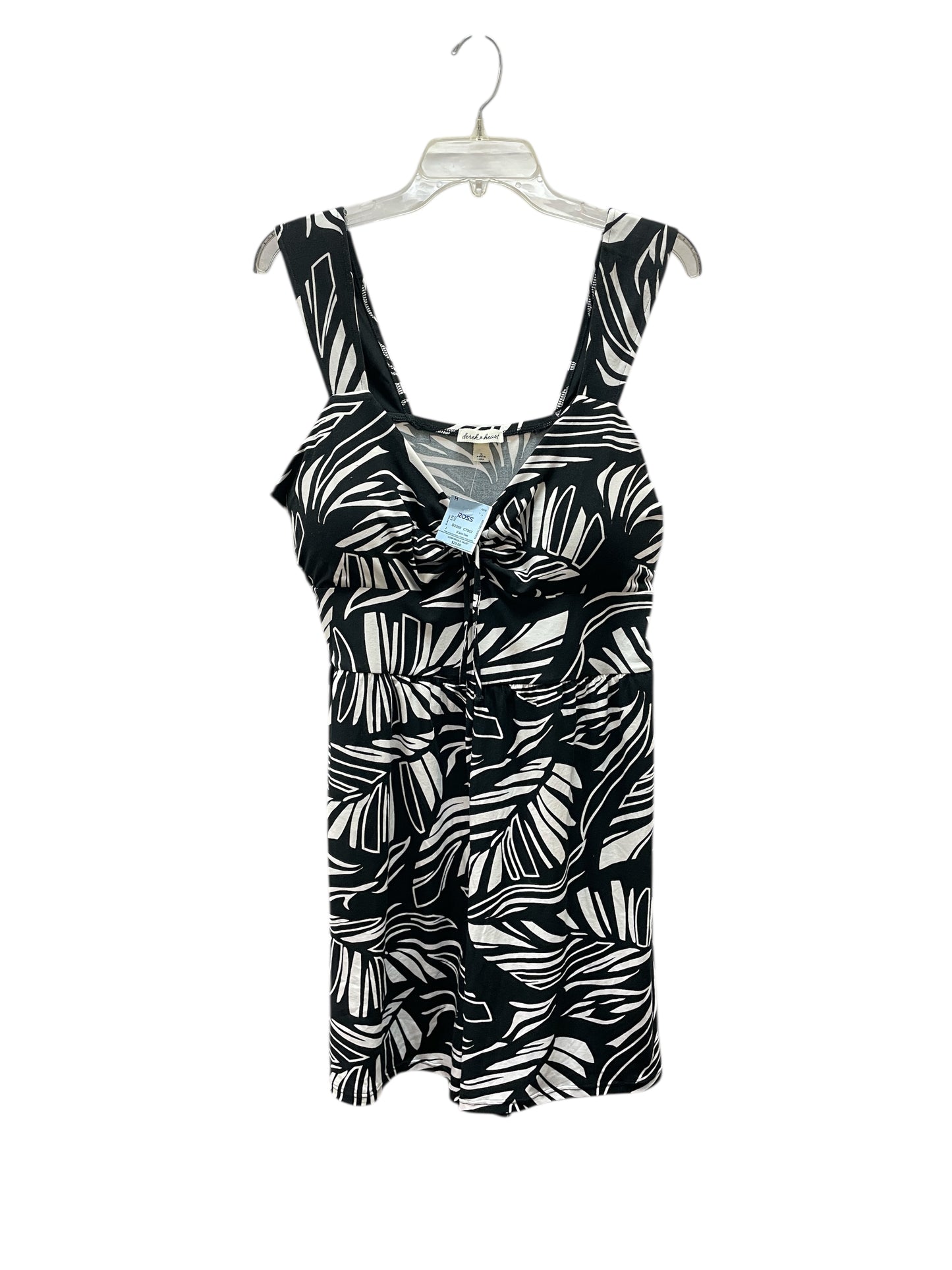 Romper By Derek Heart In Black & Cream, Size:1X