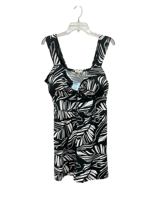 Romper By Derek Heart In Black & Cream, Size:1X