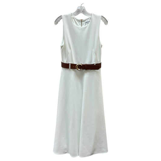 Dress Party Midi By Calvin Klein In White, Size:4