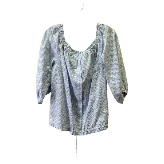 Top 3/4 Sleeve By Tyler Boe In Blue & White, Size:Xl