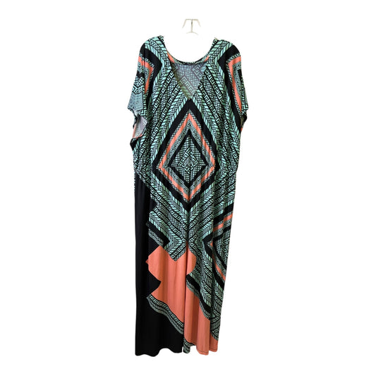 Dress Casual Maxi By Roamans In Black & Blue, Size:3