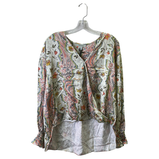 Top Ls Designer By All Saints In Cream & Orange, Size:L