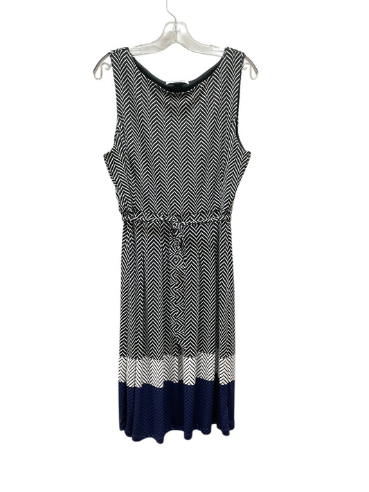 Dress Casual Midi By Liz Claiborne In Black & White, Size:L