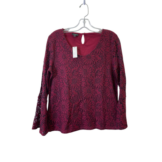 TOP LS by TALBOTS In RED, Size: M