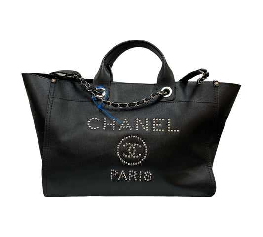 CHANEL, Bags, Authentic Chanel Deauville Tote With Top Handle 222